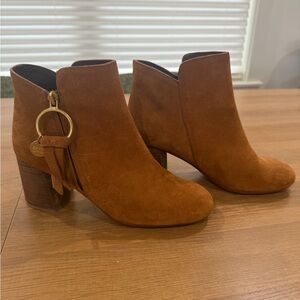 See By Chloe Chestnut Suede Ankle Booties